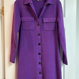 LOFT Vibrant Purple Long Sleeve Dress